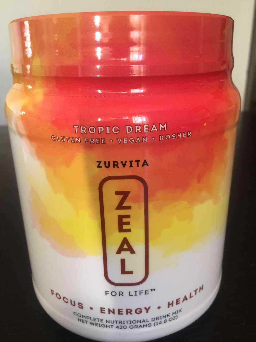 Zurvita Zeal for Life 30Day Wellness Canister Tropic Dream 420 grams