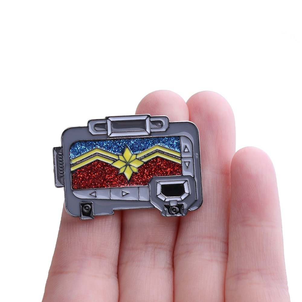 CAPTAIN MARVEL Nick Fury Pager BROOCH Badge PIN Brie Larson Avengers ...