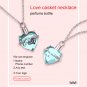 Personalized Perfume Bottle Necklace Mini Heart Love Shape Customized Name Word Photo Design