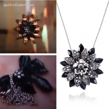Designer Black Dahlia Black Tourmaline Pendant With Copper Crystal Flower  Accents For Women High Quality Ball Chain Necklaces From Dfsqdx, $7.93 |  DHgate.Com