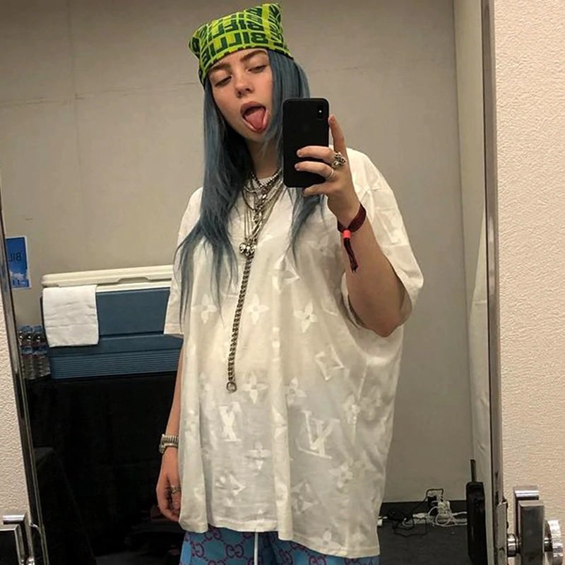 2019 Billie Eilish Bandana Tour Cosplay Costume Prop Green Square Scarf ...