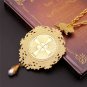 Orthodox Round Pectoral Cross Jesus Mary Religious Byzantine Crucifix Catholic Pendant Necklace