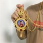 Orthodox Round Pectoral Cross Jesus Mary Religious Byzantine Crucifix Catholic Pendant Necklace