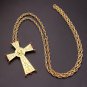 Pectoral Jesus Cross Pendant Necklace Orthodox Religious Fashion HipHop Twisted Chain Men jewelry