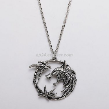 2019 The Witcher Logo Medallion Pendant Necklace Wolf Geralt Yennefer Ciri Props Cosplay Valentine's