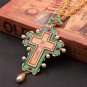 Jesus Holy Pectoral Cross Pendant Long Necklace Crucifix Orthodox Church Fashion HipHop Men jewelry