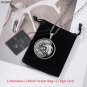2020 The Witcher Geralt of Rivia Gwynbleidd Medallion White Wolf Pendant Necklace + Pouch