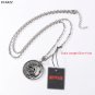 2020 The Witcher Geralt of Rivia Gwynbleidd Medallion White Wolf Pendant Necklace + Pouch