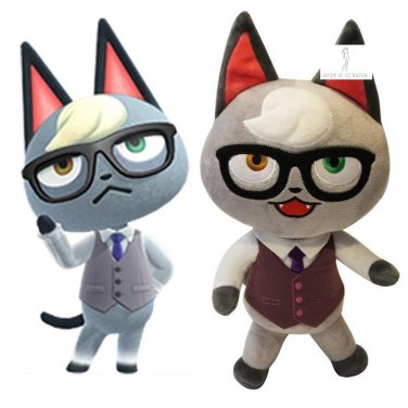 Animal Crossing Raymond Plush Toy Smug Cat Villager Jyakku Soft Stuffed Figure Doll Amiibo Toys Gift