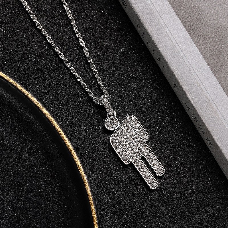 2020 Billie Eilish Blohsh Pendant Necklace Crystal Charms Women Jewelry ...