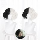 Movie Cruella De Vil Kuila Wig Emma Stone Half Black & White Hair Prop Cosplay Halloween Party Gift
