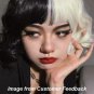 Movie Cruella De Vil Kuila Wig Emma Stone Half Black & White Hair Prop Cosplay Halloween Party Gift
