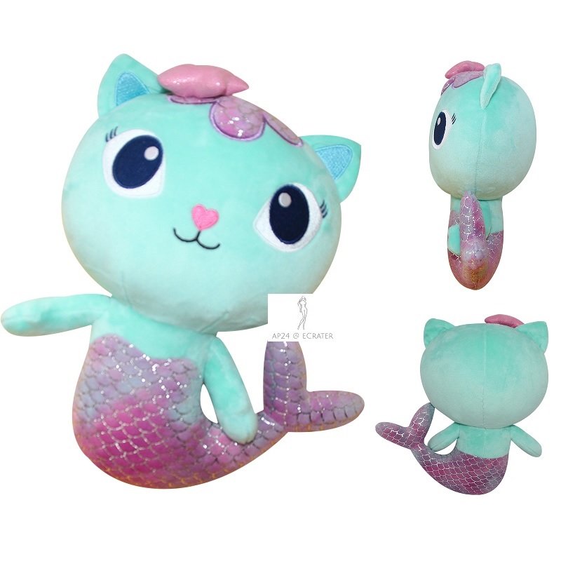 Gabby's Dollhouse Mercat Plush Toy Purr-ific Soft Stuffed Doll 26cm 10 ...