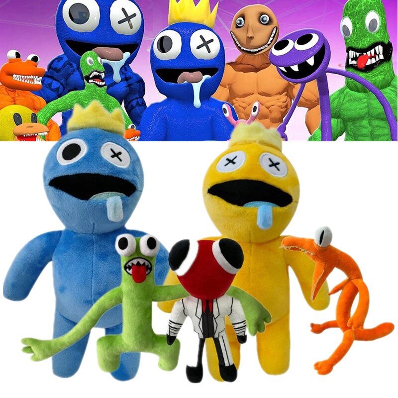 Rainbow friends blue/green/orange plush on sale. shop now