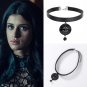 2020 The Witcher Yennefer Obsidian Star Medallion Pendant Choker Necklace Valentine's