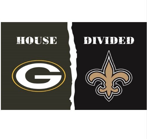 Green Bay Packer Vs New Orleans Saints House Divided Flag 3x5ft