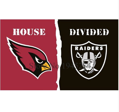 Arizona Cardinals And Oakland Raiders Divided Flag 3x5ft