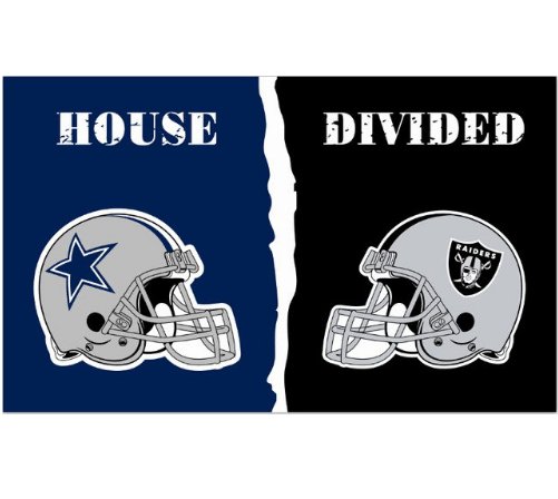 Cowboys and Oakland Raiders Divided Flag 3x5ft