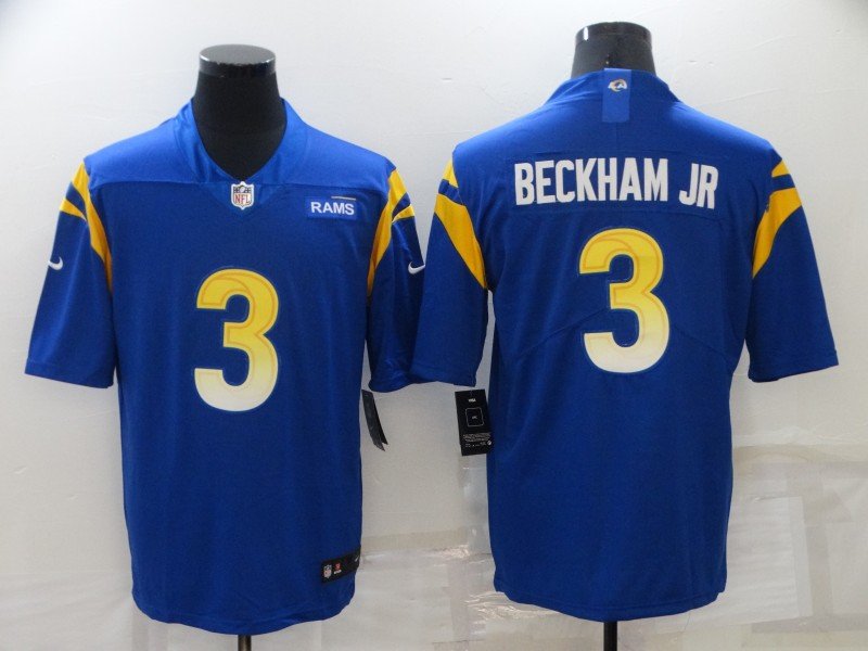 Odell Beckham Jr. Blue Los Angeles Rams Autographed Game-Used #3 Jersey vs.  Arizona Cardinals on January 17 2022 with Multiple Inscriptions