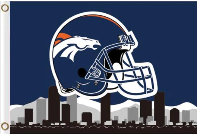 Denver Broncos Helmet Skyline Flag 3x5ft-2