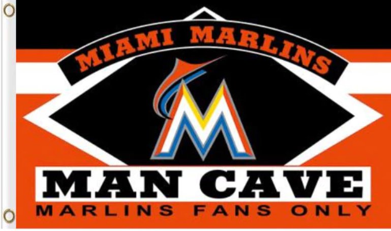 Miami Marlins Man Cave Banner Flag 3x5ft