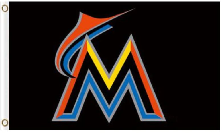Miami Marlins Banner Flag 3x5ft-3