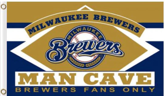 Milwaukee Brewers Man Cave Flag 3x5ft