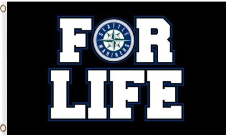 Seattle Mariners For Life Flag 3x5ft