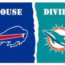 Buffalo Bills and Miami Dolphins Divided Flag 3x5ft