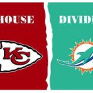 Kansas City Chiefs and Miami Dolphins Divided Flag 3x5ft