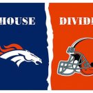 Denver Broncos and Cleveland Browns Divided Flag 3x5ft