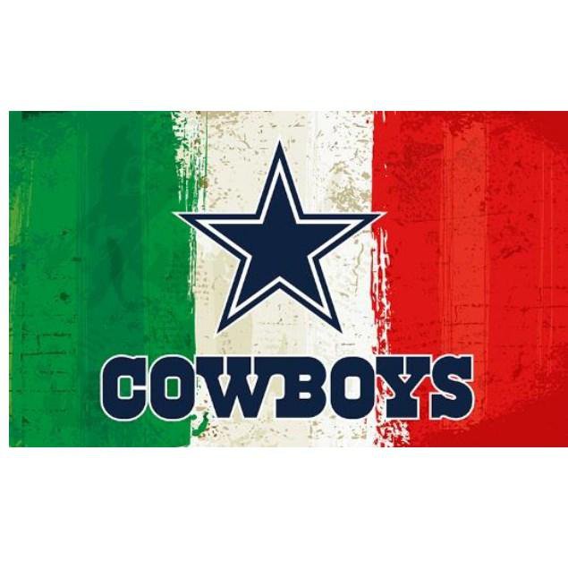 Green White Red Stripes Dallas Cowboys Flag 3x5ft