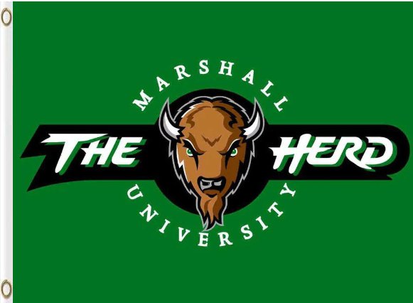 Marshall Thundering Herd Hand Flag 3x5ft-1