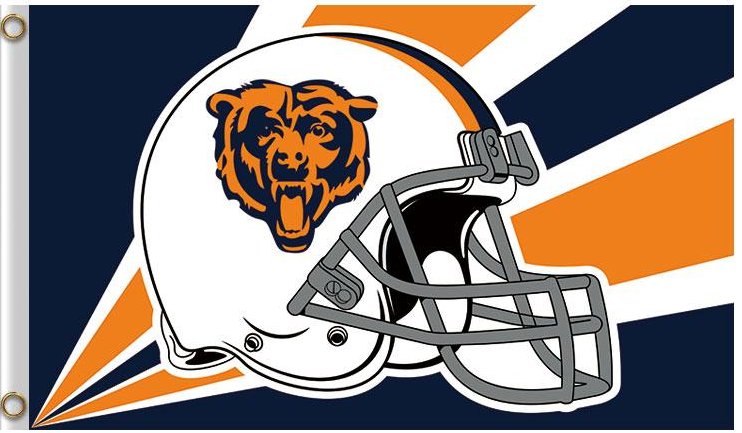 Chicago Bears Helmet Banner Flag 3x5ft-1