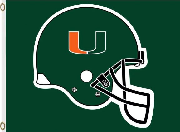 Miami Hurricanes Hand Flag 3x5ft-4