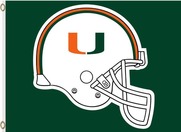 Miami Hurricanes Hand Flag 3x5ft-3