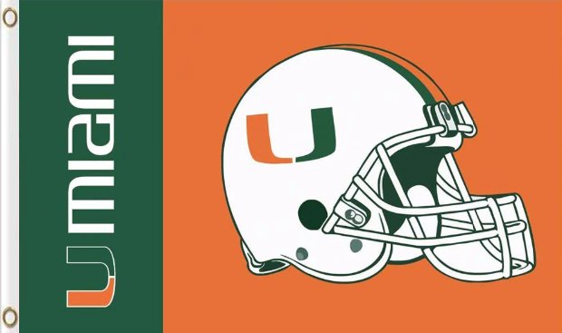 Miami Hurricanes Hand Flag 3x5ft-2
