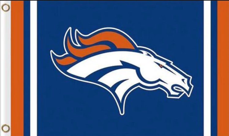 Denver Broncos Logo Stripe Flag 3x5ft-1