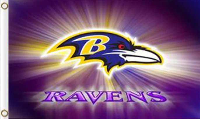 Baltimore Ravens Team Logo Flag 3x5ft-4