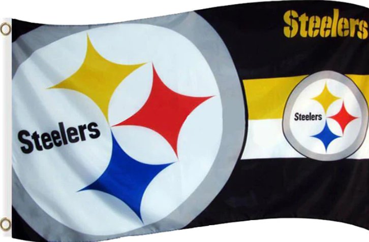 Pittsburgh Steelers Two Logo Flag 3x5ft
