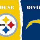 Pittsburgh Steelers and San Diego Chargers Divided Flag 3x5ft