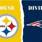 Pittsburgh Steelers and New England Patriots Divided Flag 3x5ft