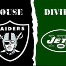 Las Vegas Raiders and New York Jets Divided Flag 3x5ft