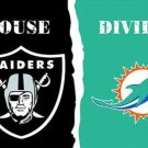 Las Vegas Raiders and Miami Dolphins Divided Flag 3x5ft