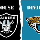 Las Vegas Raiders and Jacksonville Jaguars Divided Flag 3x5ft