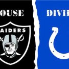 Las Vegas Raiders and Indianapolis Colts Divided Flag 3x5ft