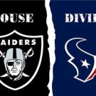 Las Vegas Raiders and Houston Texans Divided Flag 3x5ft