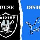 Las Vegas Raiders and Detroit Lions Divided Flag 3x5ft
