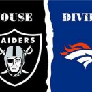 Las Vegas Raiders and Denver Broncos Divided Flag 3x5ft