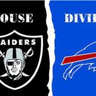 Las Vegas Raiders and Buffalo Bills Divided Flag 3x5ft